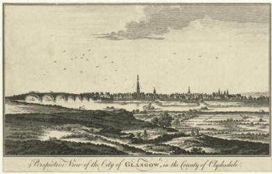 Perspective view of the City of Glasgow, in the County of Clydesdale. Engravings c1760
