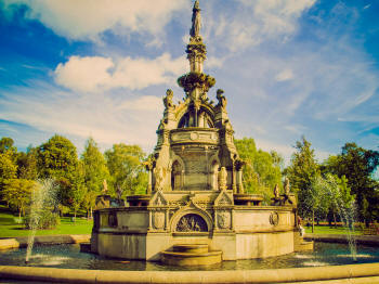 The Stewart Memorial Fountain in Kelvingrove Park in Glasgow West End, Scotland Copyright Details